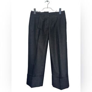 Classics Entier Women's Dark Gray Crop Wide Leg Cuffed Pants Size 4
